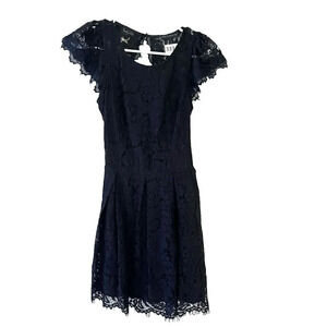 Signature 8 Womens Black Dress Medium Short Sleeve Lace Open Back Sexy LBD